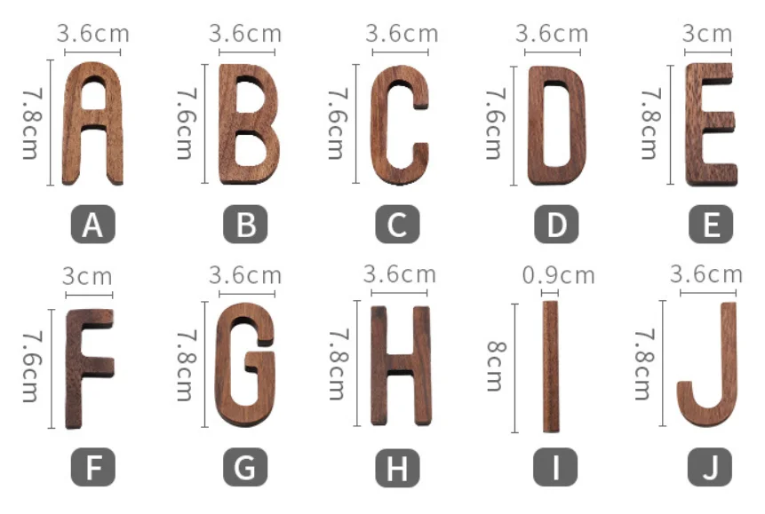ins Nordic style solid walnut monogram wall decoration DIY letter home decoration wooden shooting props