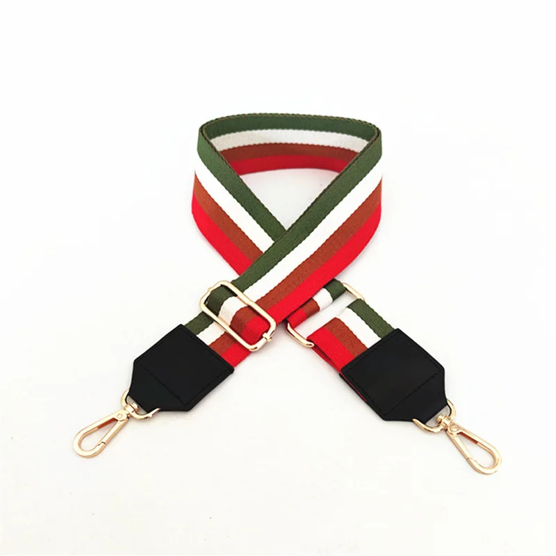Hot Selling Canvas Wide Adjustable Rainbow Colorful Handbag Strap Webbing Shoulder Bag Straps