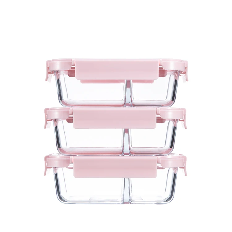 Оптовая продажа боросиликатный стеклянный Ланч-бокс IKOO с посудой и растягивающейся крышкой