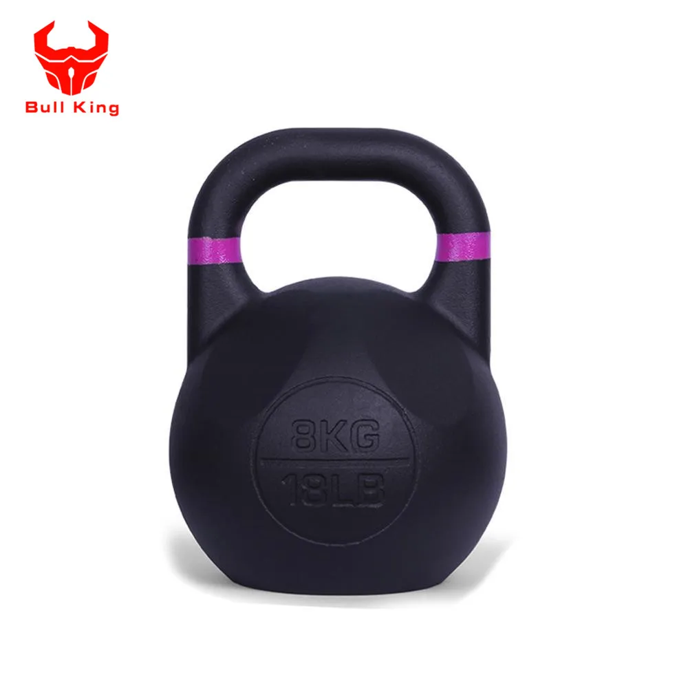 35 mm handle 4-48 kg Powder Coated VF Competition Cast Iron Kettlebells with Color Strip for Commercial Gym