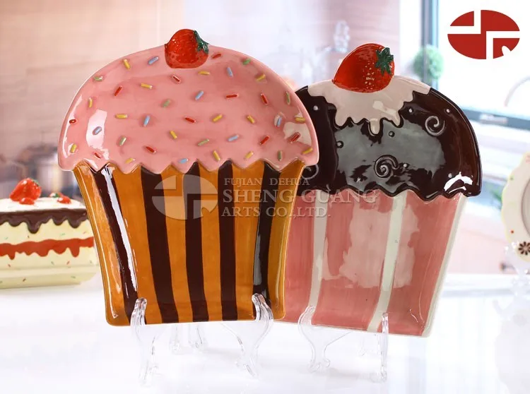 Ceramic cake design with painting dolomite cake fruit plate ice cream plates  Birthday Plate