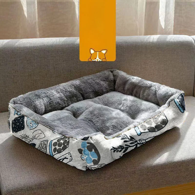 Wholesale Custom Dog Nest Large Rectangle Pet Cat Beds Dual Use Double Sided Pet Beds & Accessories Breathable Dog Sofa Bed