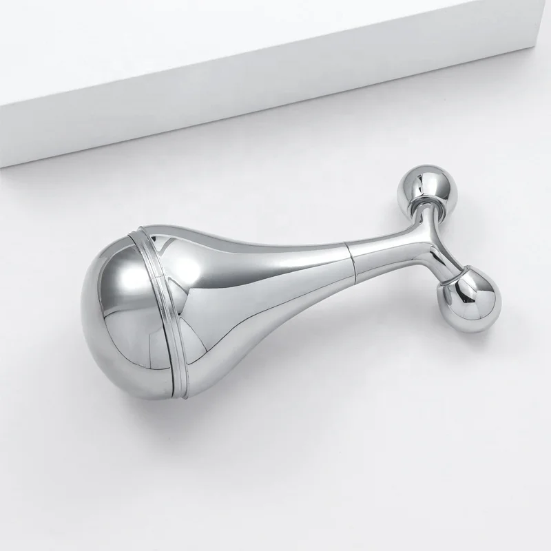 Новый из нержавеющей стали крио шарики Массажер ледяные Y-образный холодный массажный ролик для лица