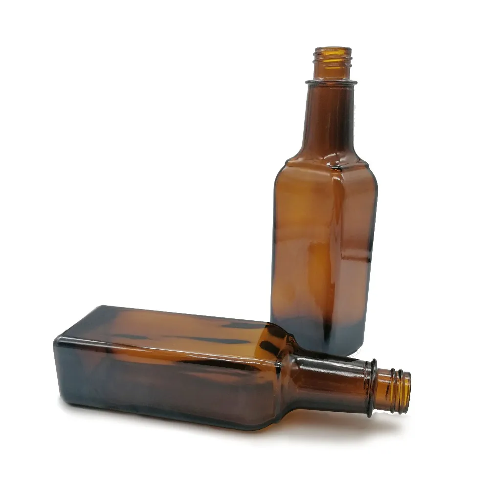 16OZ/32OZ Factory supply Square Dark Green Amber Olive Oil Glass Bottle For Packing Cooking Oil with screw cap