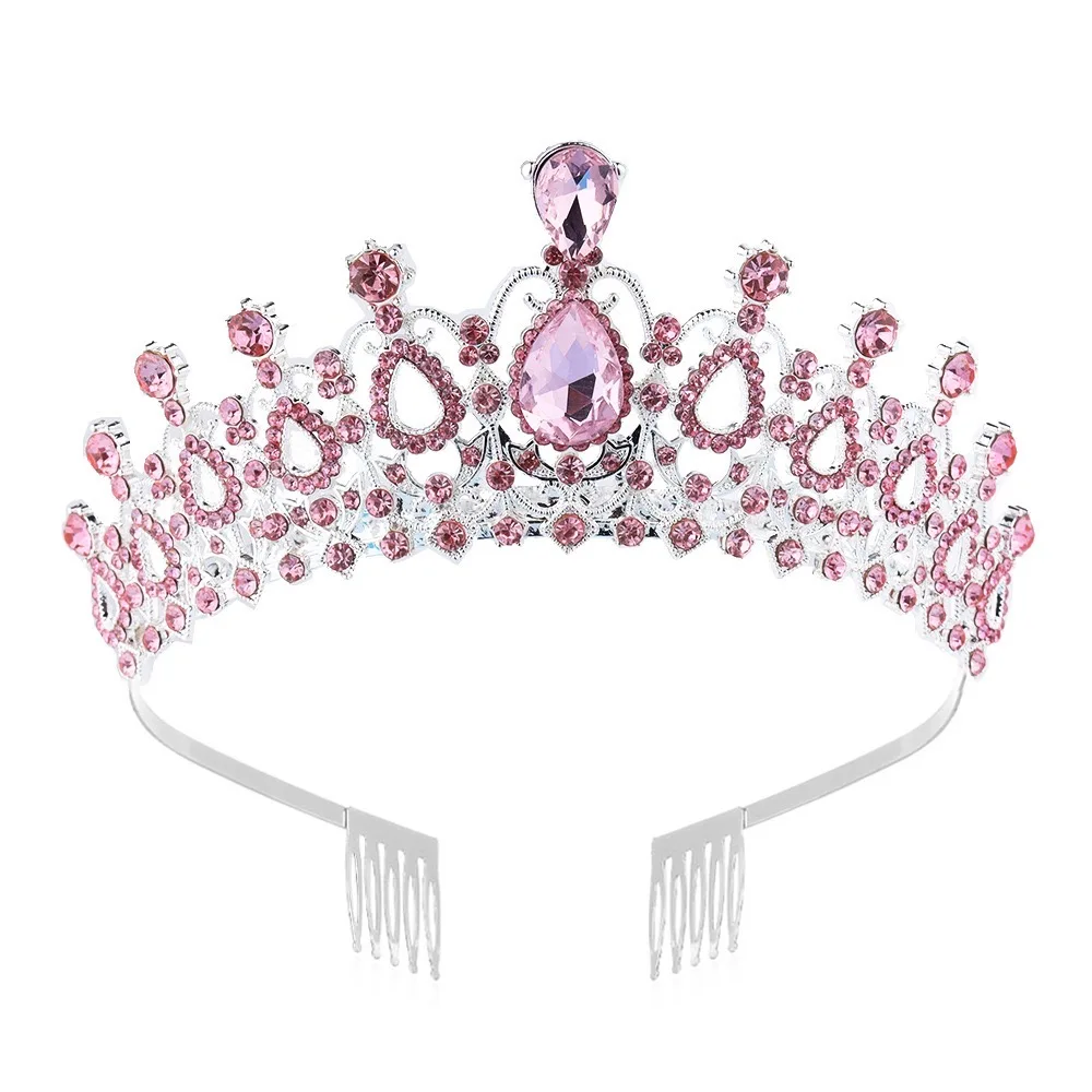 Hot Selling Fashion Bridal Crown Rhinestones Princess Tiaras With Comb Wedding Head Jewelry crystal rhinestone wedding tiara