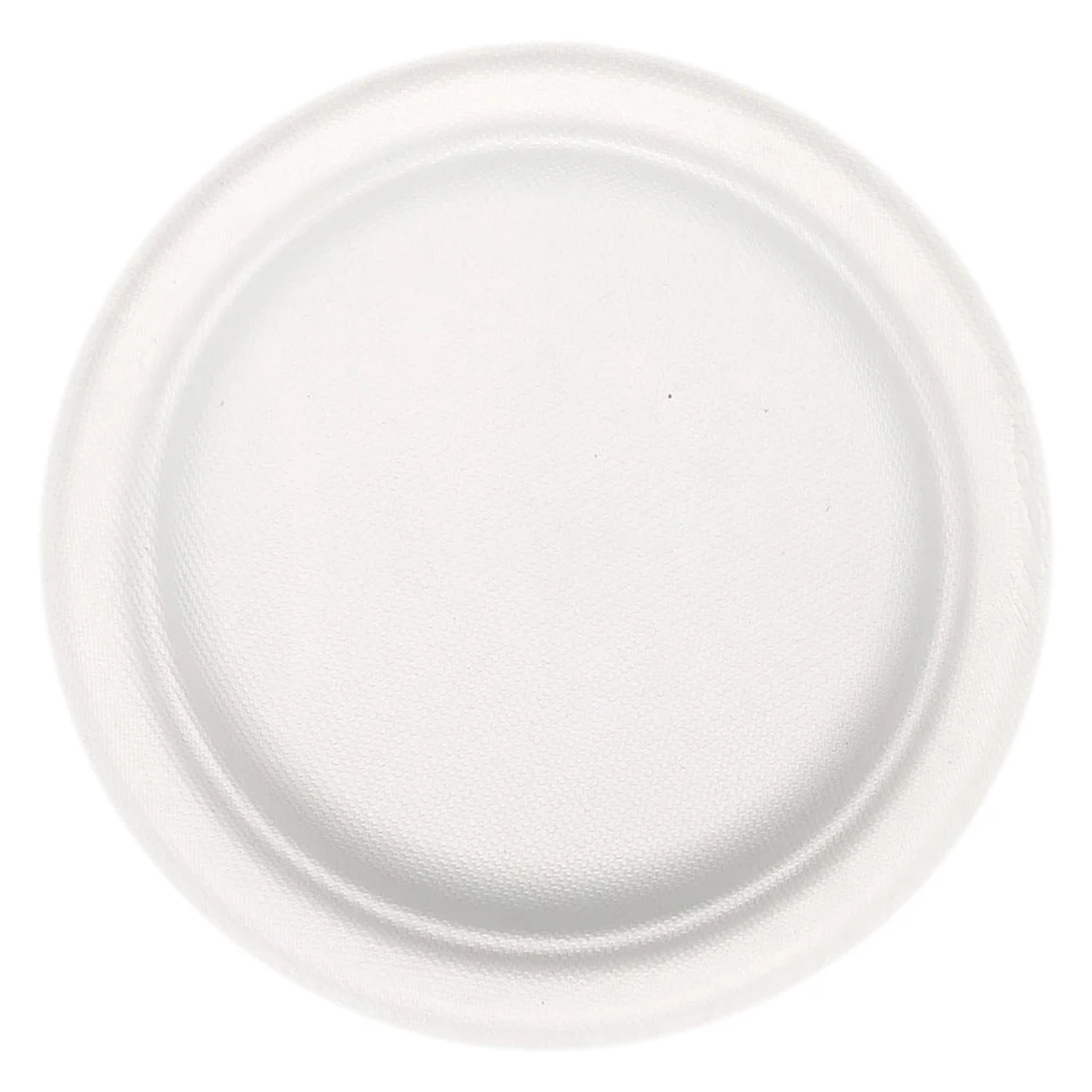 6 Inch Tableware Paper Plates White Bagasse Plates Eco- Small Round Dinner Plates
