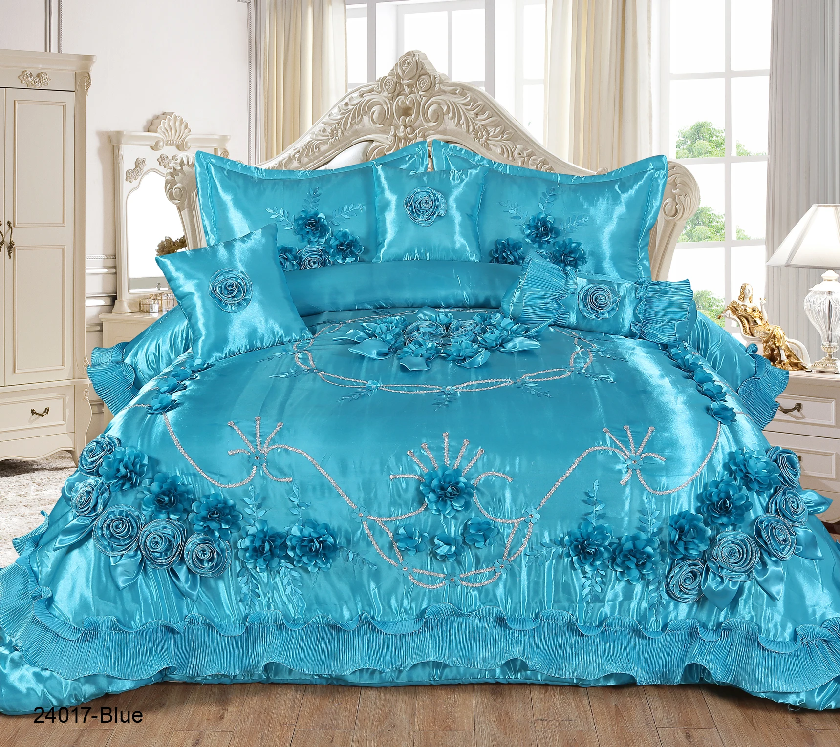 Luxury 6PC Flora Modern Bridal Bedding Set for New Home Wedding & Hotel for New Home Wedding & Hotel Wedding Duvet Gift