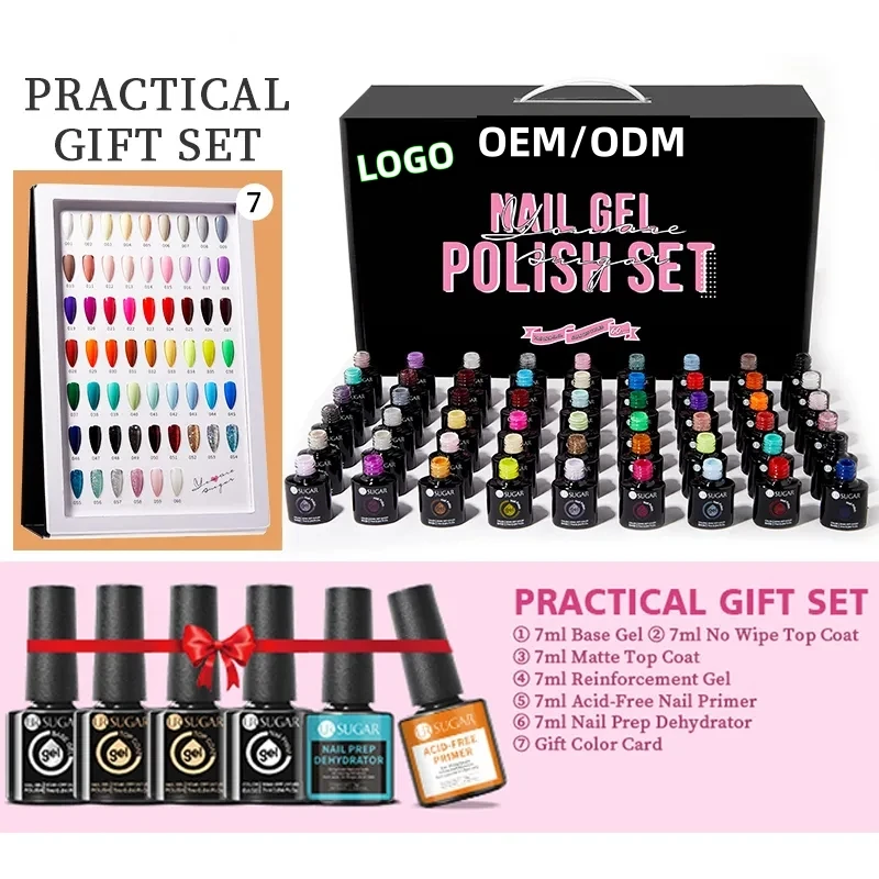 UV Gel Nail Polish Set with Matte Gloss Gel Base Coat and Gel Polish Nail Art Salon Design Starter Manicure Set