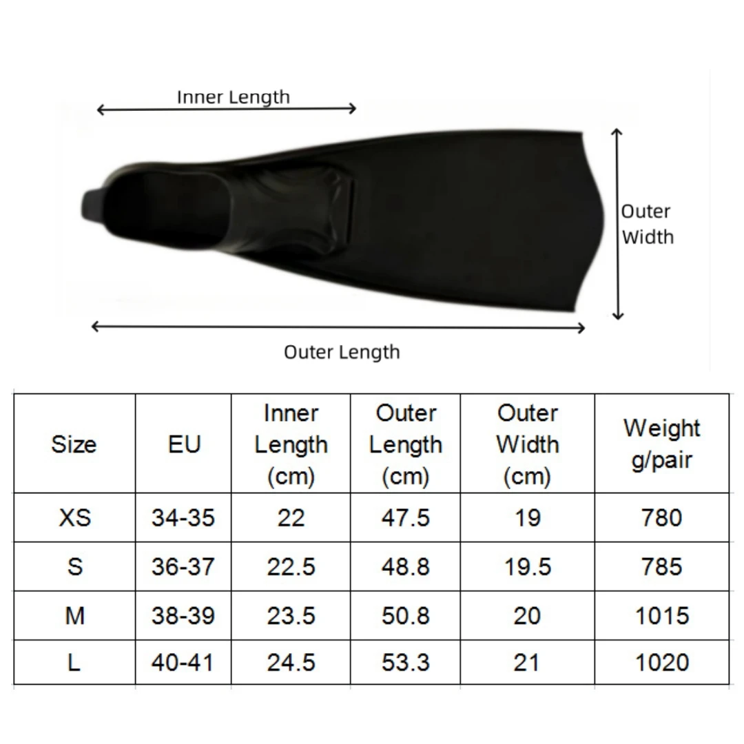 XS Snorkel Long Fins Comfortable Soft Full Foot Snorkeling Fins Scuba Diving Freediving for Kids Swimming Snorkeling Flippers