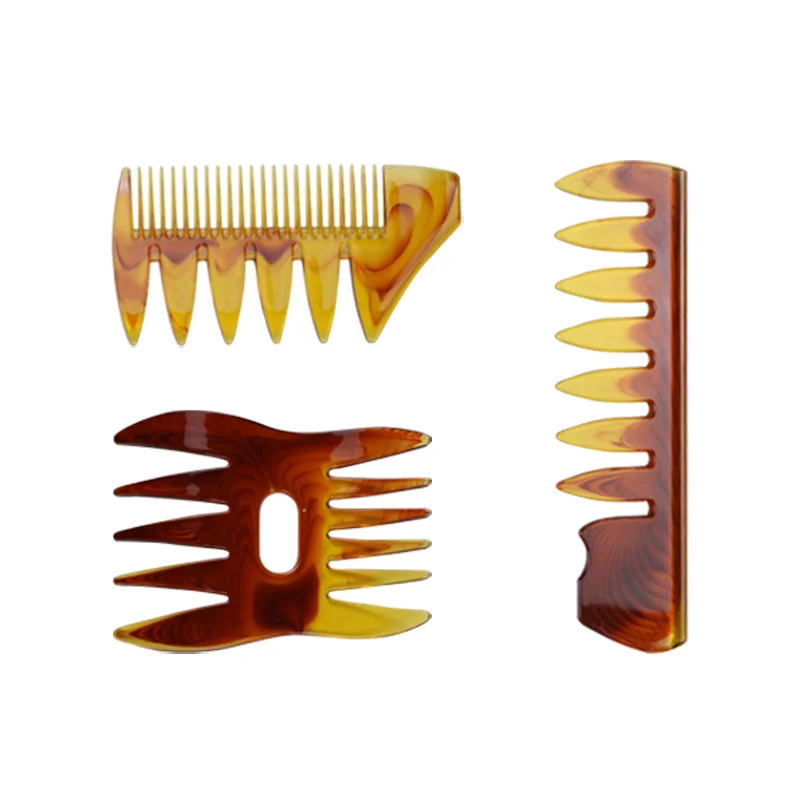 wholesale Custom Logo Printed plastic wide tooth hair comb salon or home hairdressing comb plastic comb