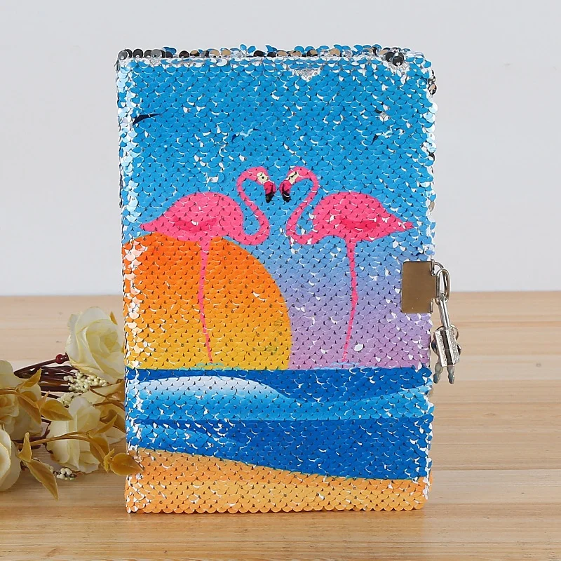 Hottest 2022 Glitter Paillette Journal Reusable Notebook With Lock
