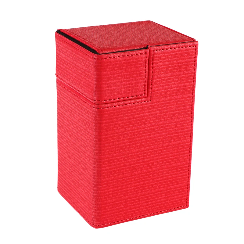 Custom LOGO Printing Waterproof Magnetic Horizontal Leather Trading Game Card Storage Deck Cards Box Boxes For Collectible Cards