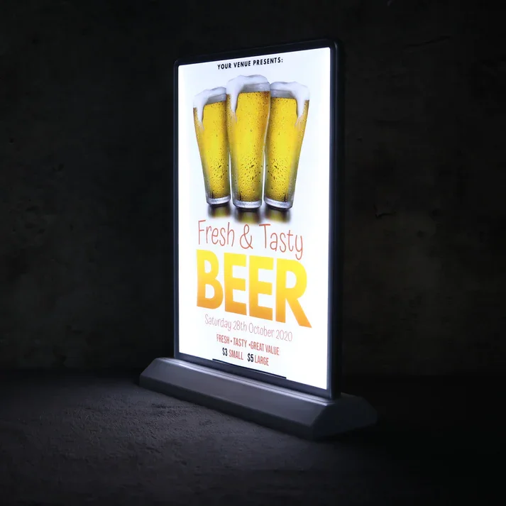 Factory Made Desktop Rechargeable Double Sided Display Sign Advertising Light Boxes