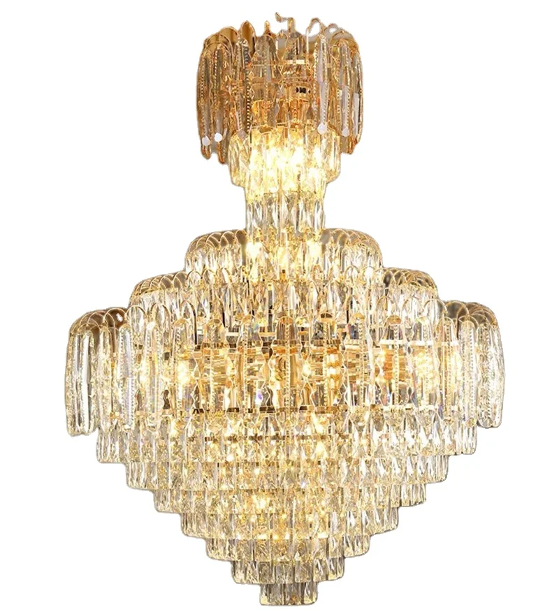 Hotel Lobby Church Custom Luxury Led Crystal Chandelier Pendant Light