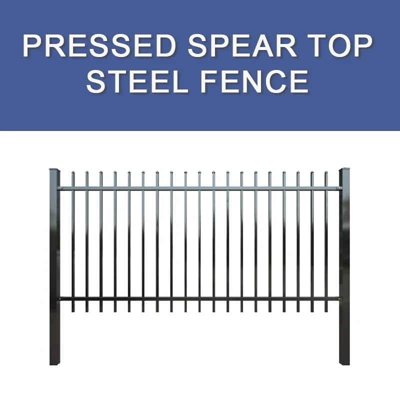 6 X 8ft Steel Picket Fence Steel Wrought Iron Outdoor Black Zinc Garden Steel Fence