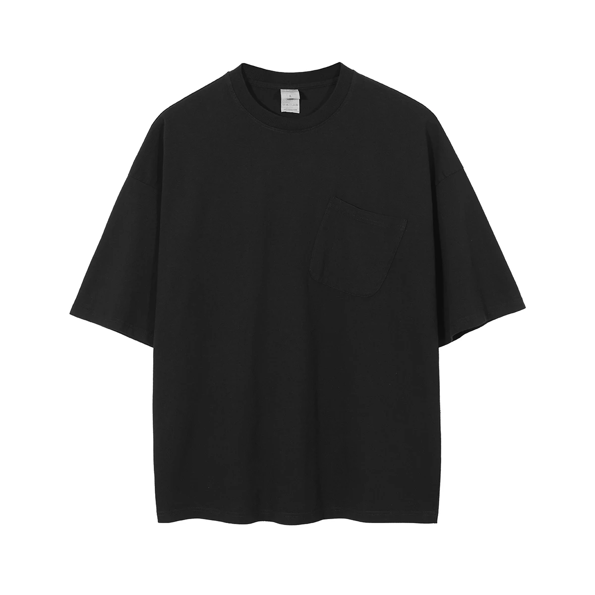 2021 premium thicker cotton pocket design wash t-shirt oversized black washed tee tshirt