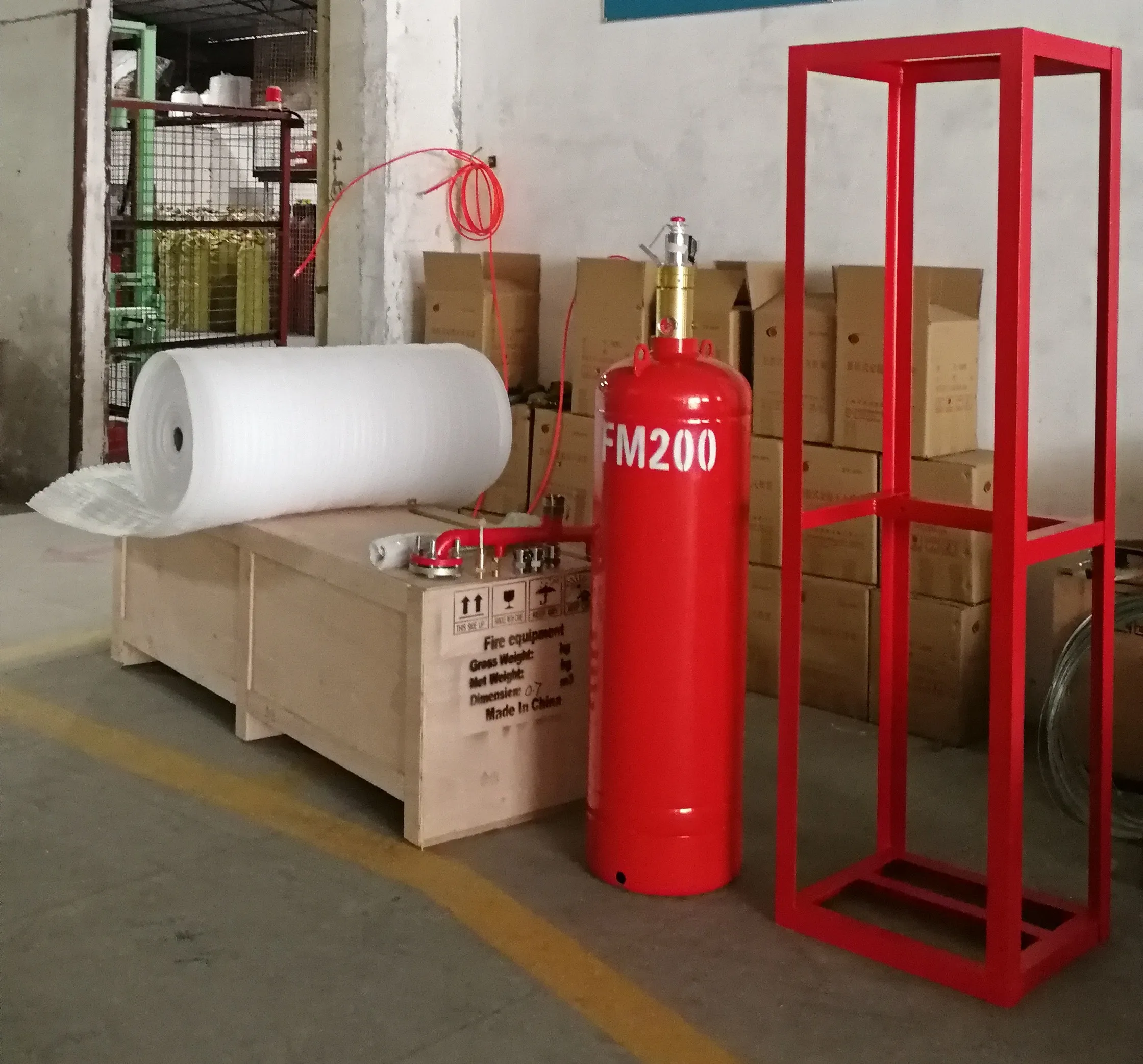 70L Red Cylinder Fm 200 Fire Suppression System Total Flooding Clean Agent Extinguishing
