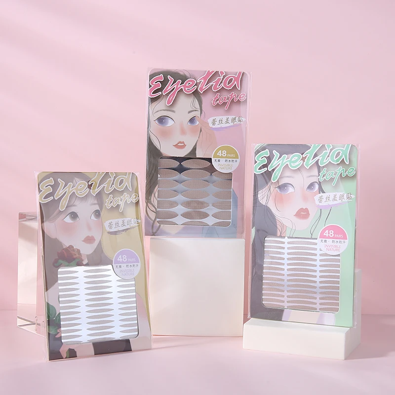 Lameila 48 paris natural lace double eyelid tape stickers private label eye beauty tools invisible double eyelid tape A881