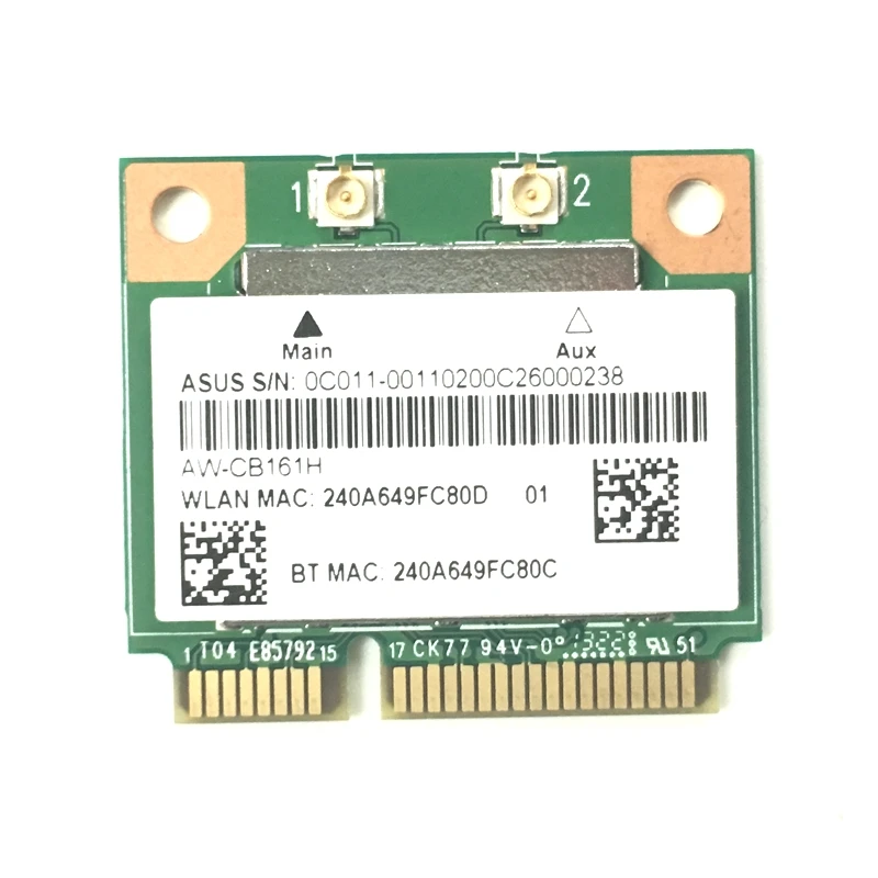  Двухдиапазонный Realtek RTL8821 AW-CB161H Wi-Fi Wlan Card беспроводная сетевая карта BT 4 0 комбо беспроводной Половина Mini PCI-E адаптер 433 Мбит/с