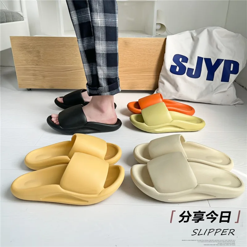 Latest design men soft thick-soled leisure EVA hotel Out Wear Thick Sole unisex wholesale bathroom slippers for women