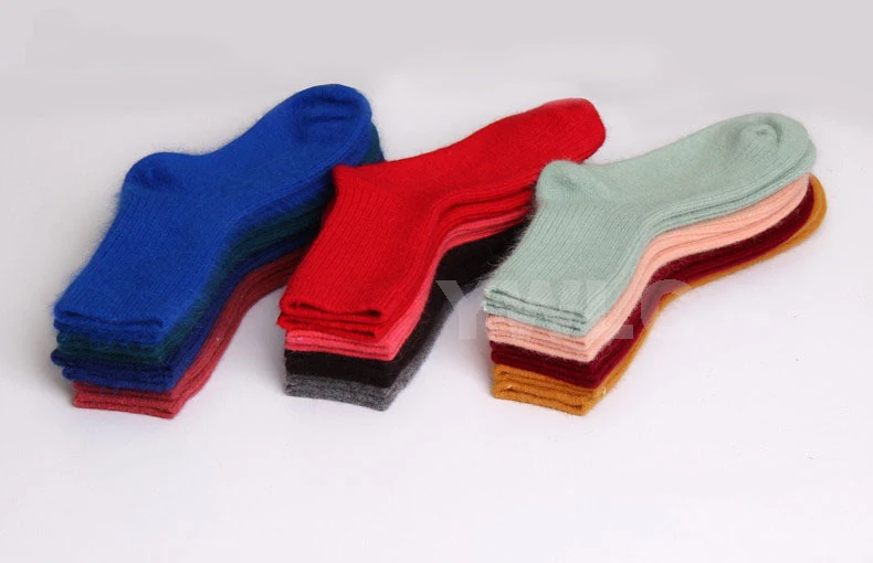 Thick Warm Winter Double Needle Angora Rabbit Wool Thick Super Warm Cashmere Winter Socks for Women