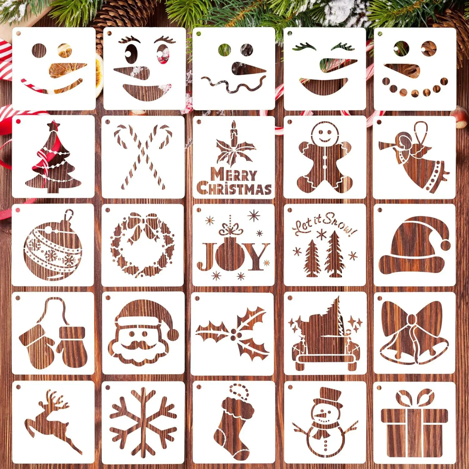 DIY Merry Christmas Stencils For Painting Drawing Template Drawing Ruler for Planners Scrapbook Stencils For Painting