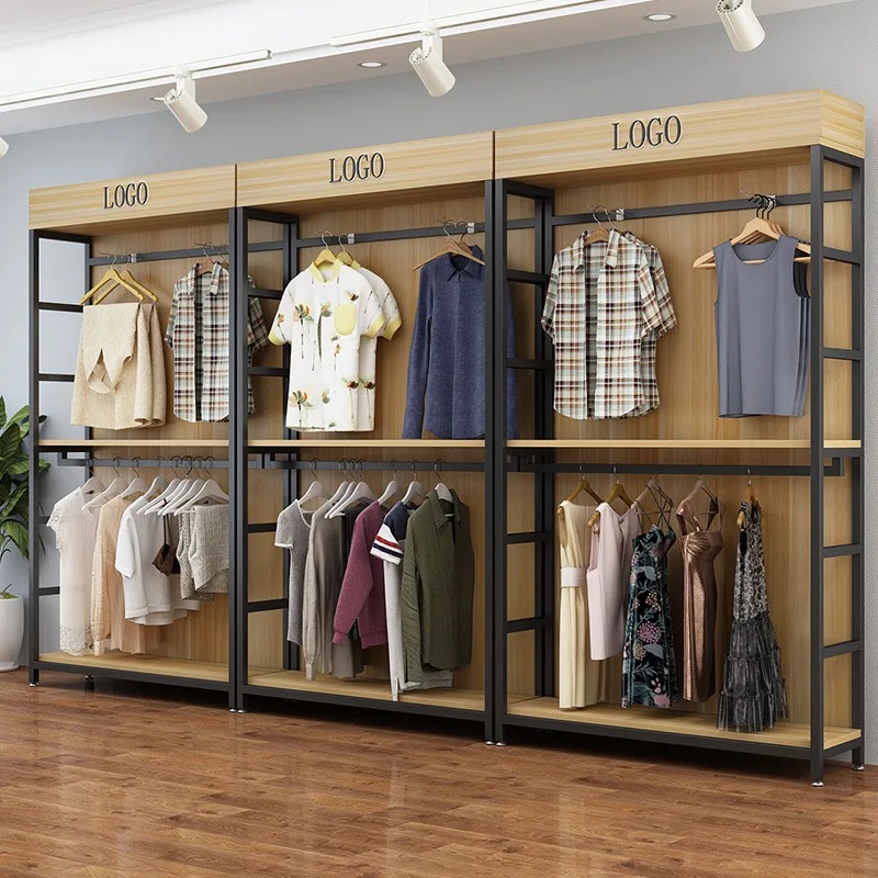 KEWAY Custom Gondola Shelving Wood Display Rack For Retail Store
