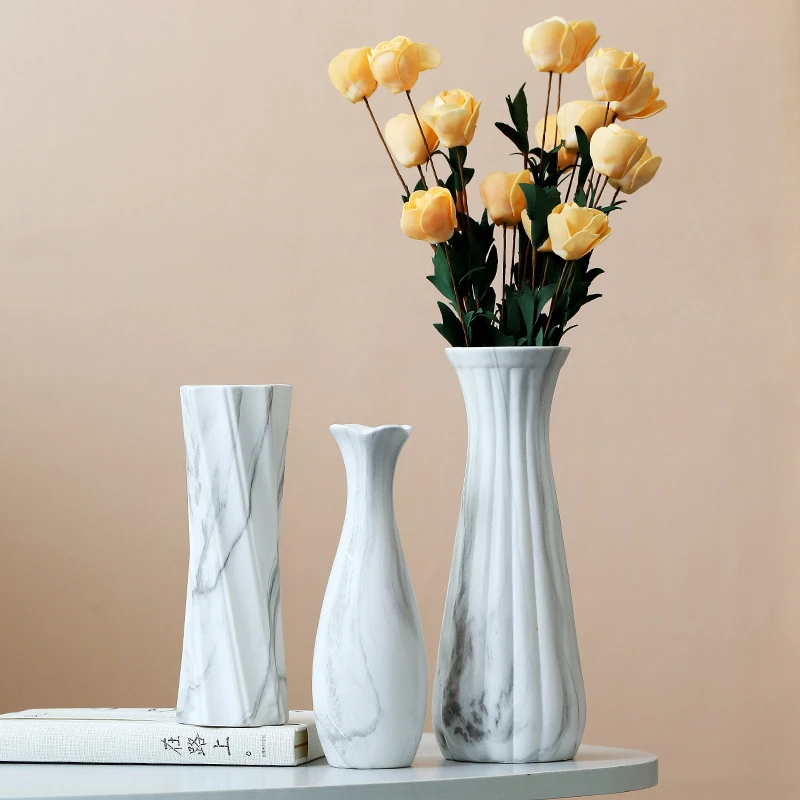 Custom Wholesale Nordic porcelain flower pot White Unique Gift Ceramic Vase For Home Decor accessories