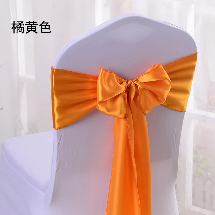 Newest Style Flower Ribbon Bows Green Satin Chair Sash Cheap Wedding Chair Sash