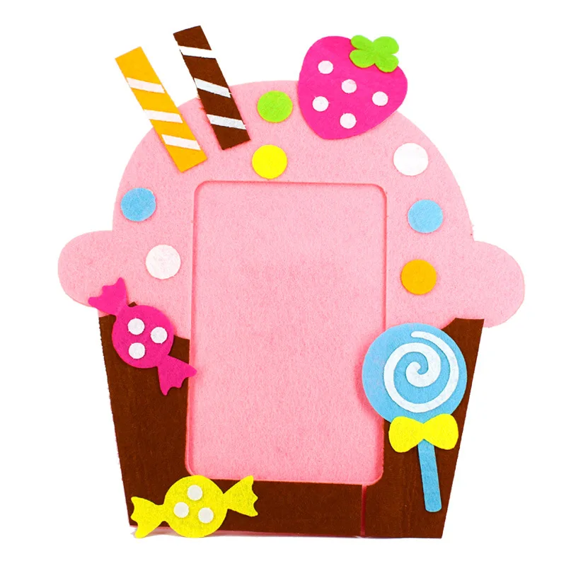 
DIY Non-woven Picture Frame 3D Photo Frame Children Non-woven Stickers Handmade Toys Material Package Craft Toys 