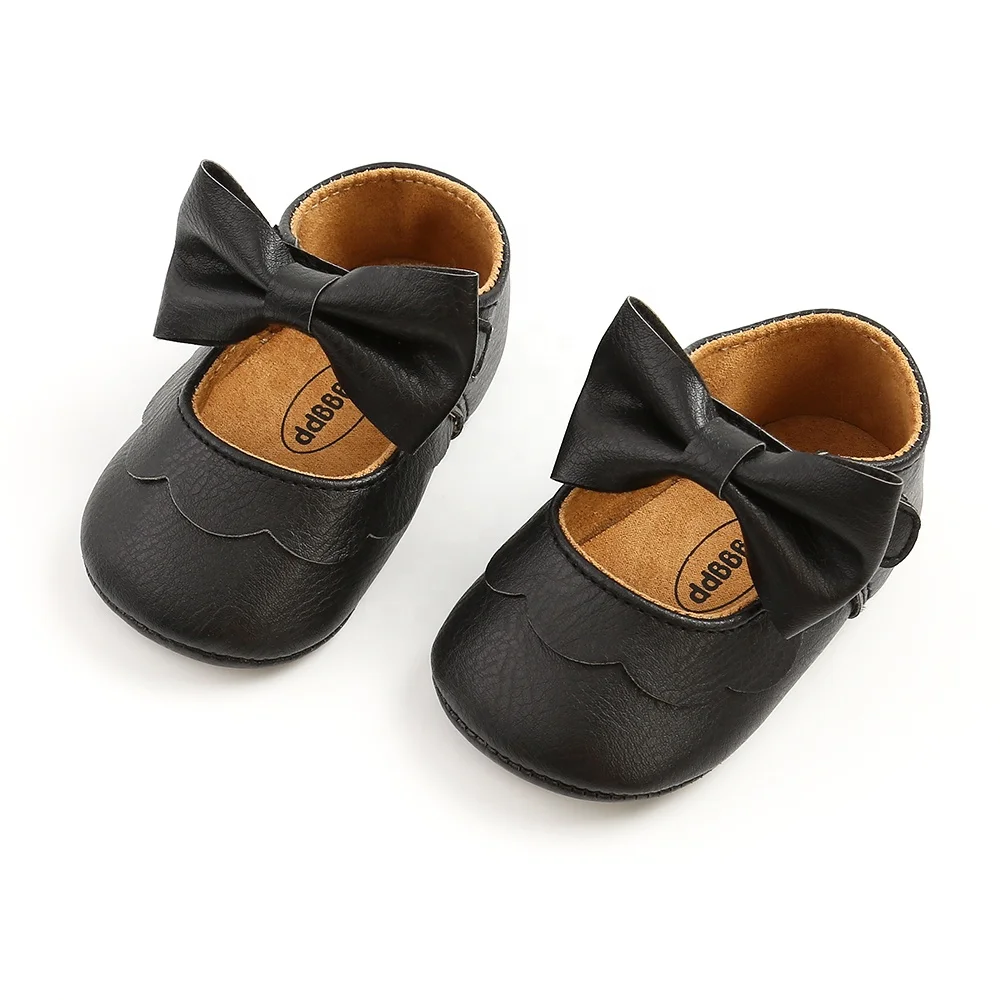 Hot Selling Oem Anti slip Girls Knot Bow Princess Newborn Baby Shoes