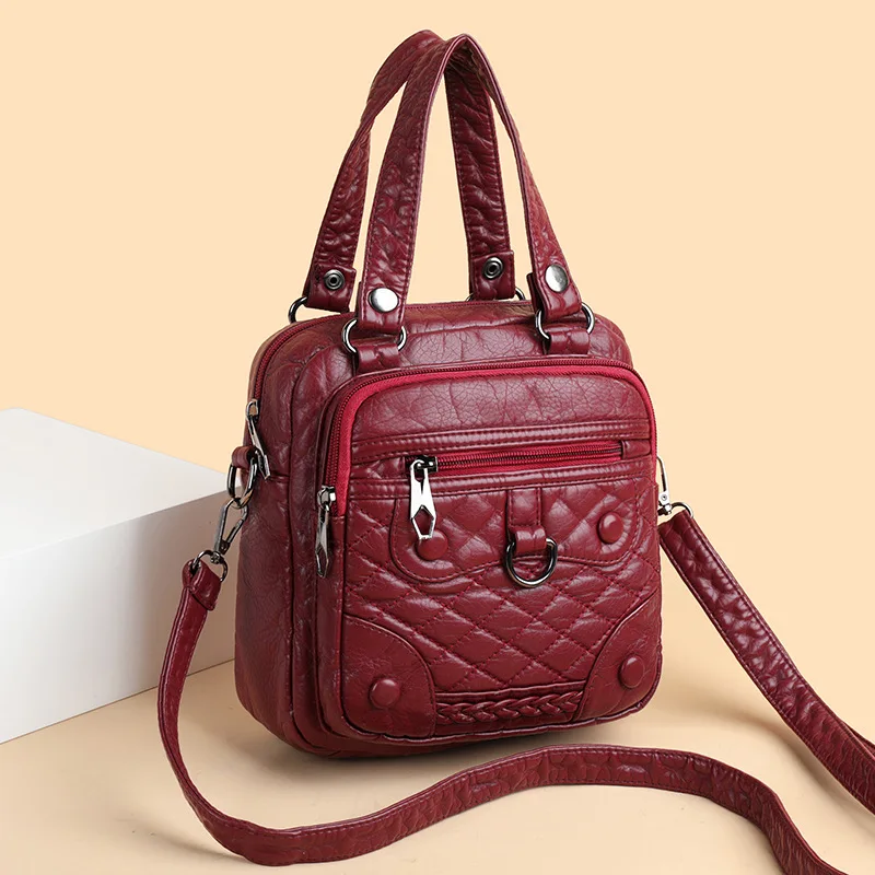Monogram woman handbag new design lady handbag leather bucket bag made in italy genuine leather handbags