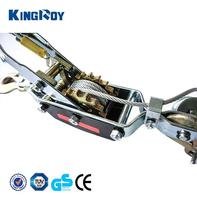KINGROY CE certified 4 ton easy operation along come winch heavy duty double gear ratchet hand puller