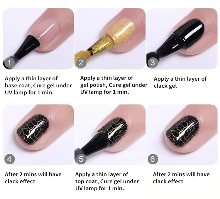Nail Kit Professional Crackle Paint Soak Off Uv Gel Crack Gel Nail Polish