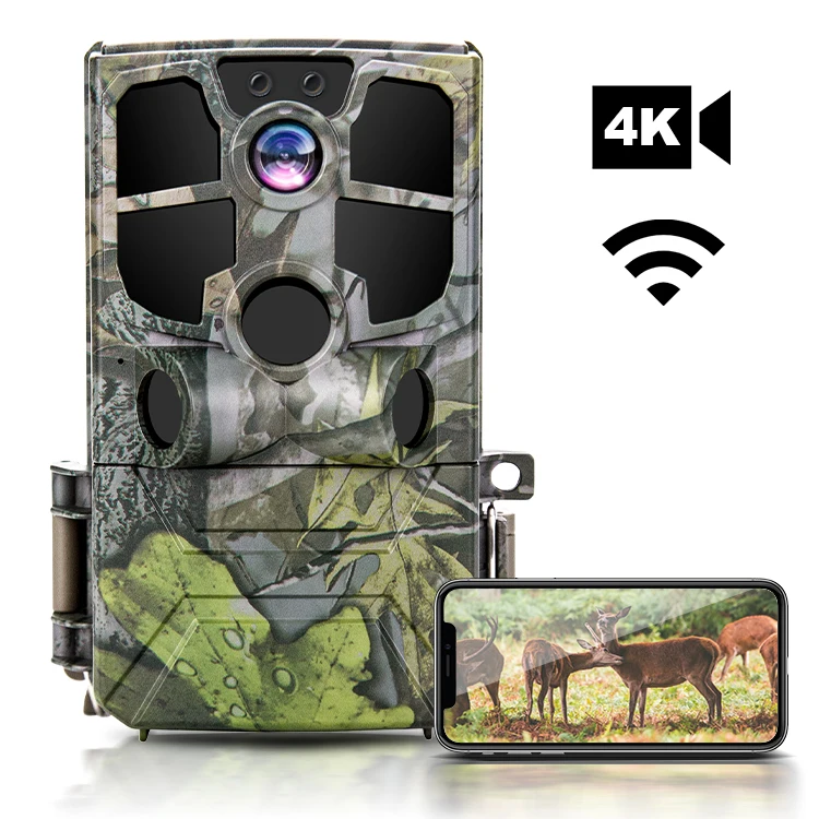 Новейший дизайн, питание от батарейки, 4K, 48 МП, Wi-Fi, дистанционное управление, камера для охоты на диких животных, ночное видение