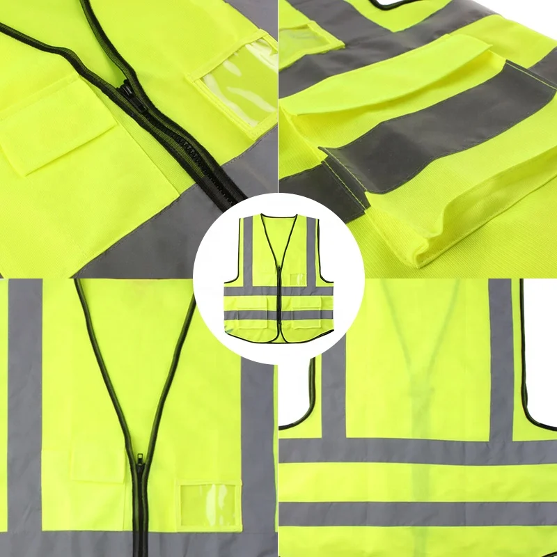 Custom Made Fluorescent Reflective cloth Logo motorcycle reflective vest reflective vest neoprene reflective vest traffic