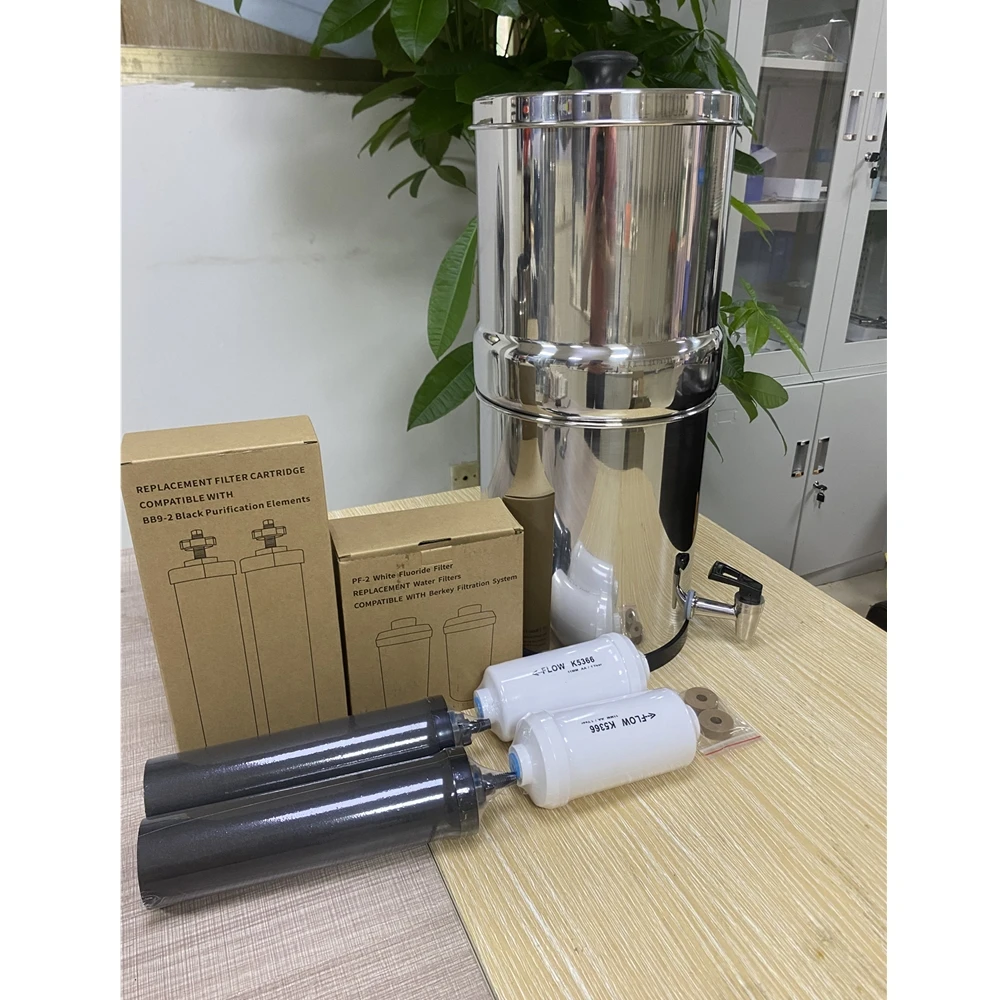 High Configuration Gravity S/S 18L Water Purifier with Activated Carbon and Fluorine Removal Filter