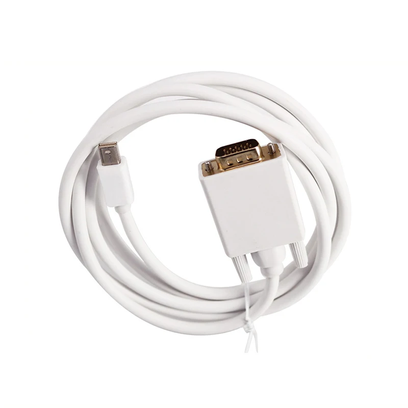 Mini Displayport To Vga Adapter Cable Mini DP to VGA Video Convertor Cable for Mac/PC 1920x1200 - White