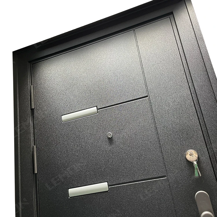 Cheap Customize White Security Steel Door Kenya Entry Exterior Main Entrance Metal Doors Steel Armored Front Door with Window