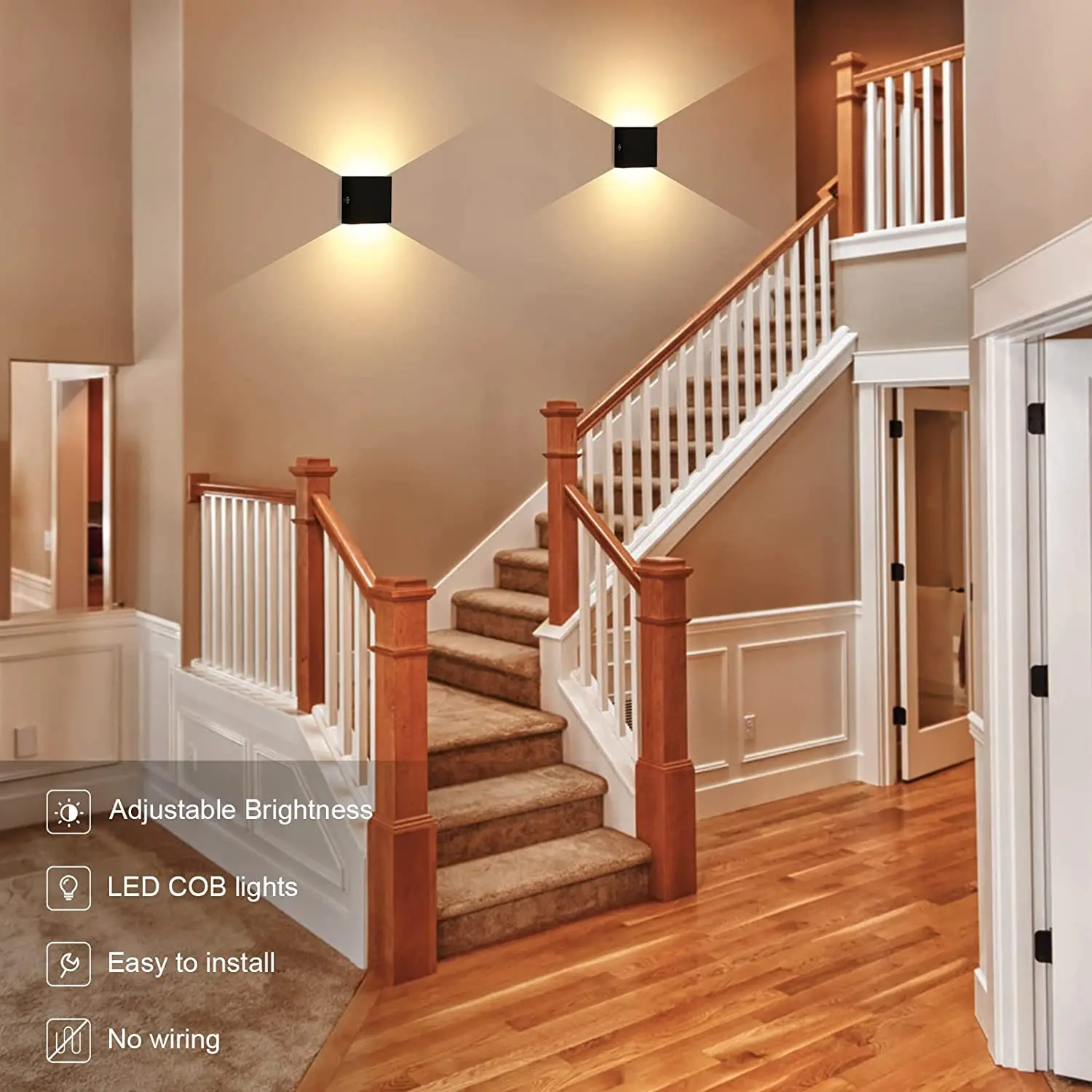 Touch Control LED Wall Sconce Battery Powered Dimmable Indoor Wall Lamp Rechargeable For Hallway Bedroom