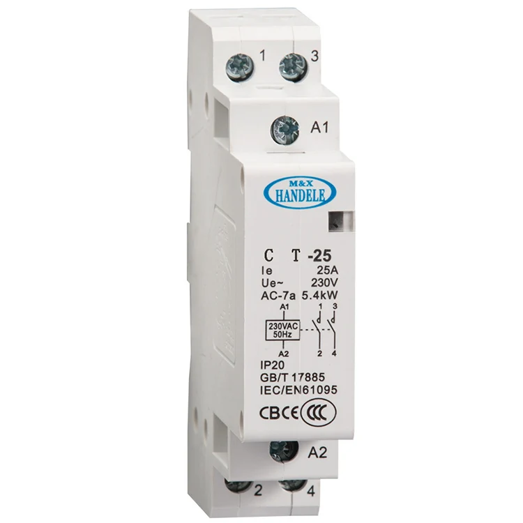 16A 20A 25A AC 220V single Phase modular Contactor with CE CB Certificate