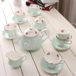 Wholesale Customized Promotion Porcelain Tea Set Vintage Bone China Tea Coffee Set