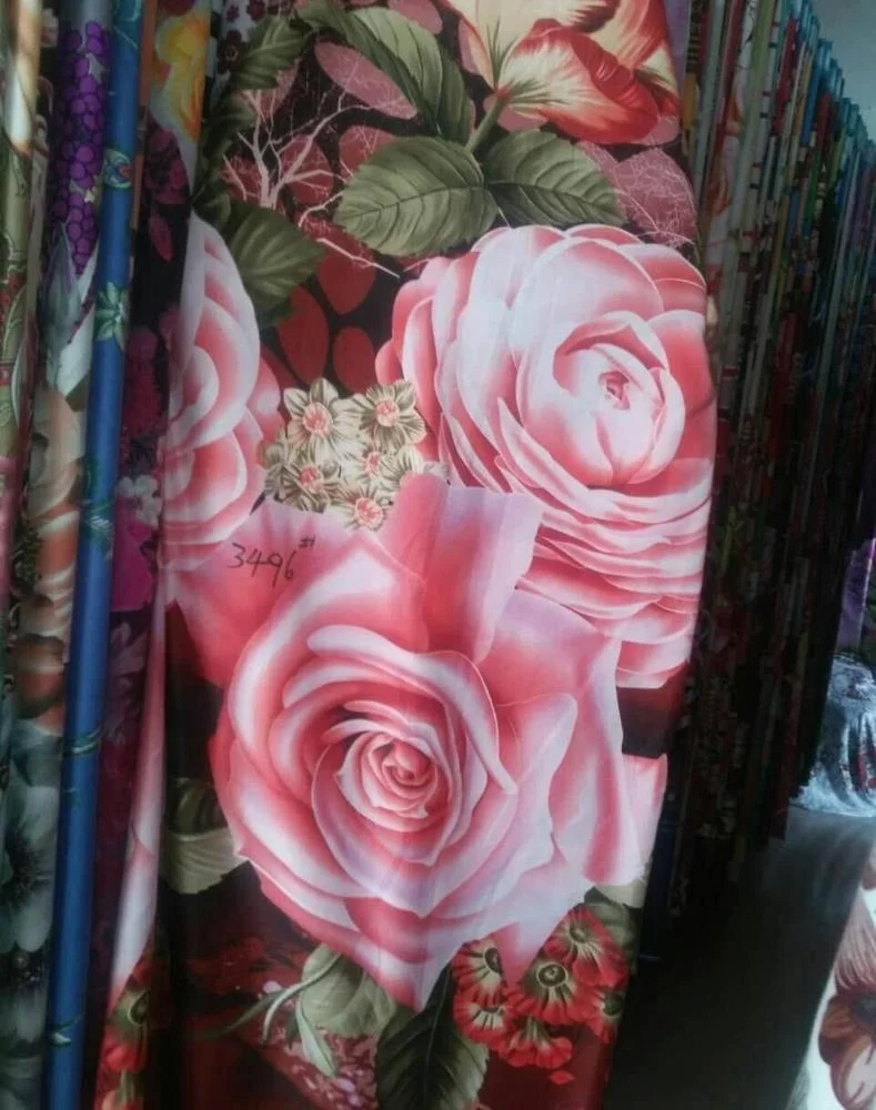 textile 100% polyester 3d printing fabric beautiful flower designs