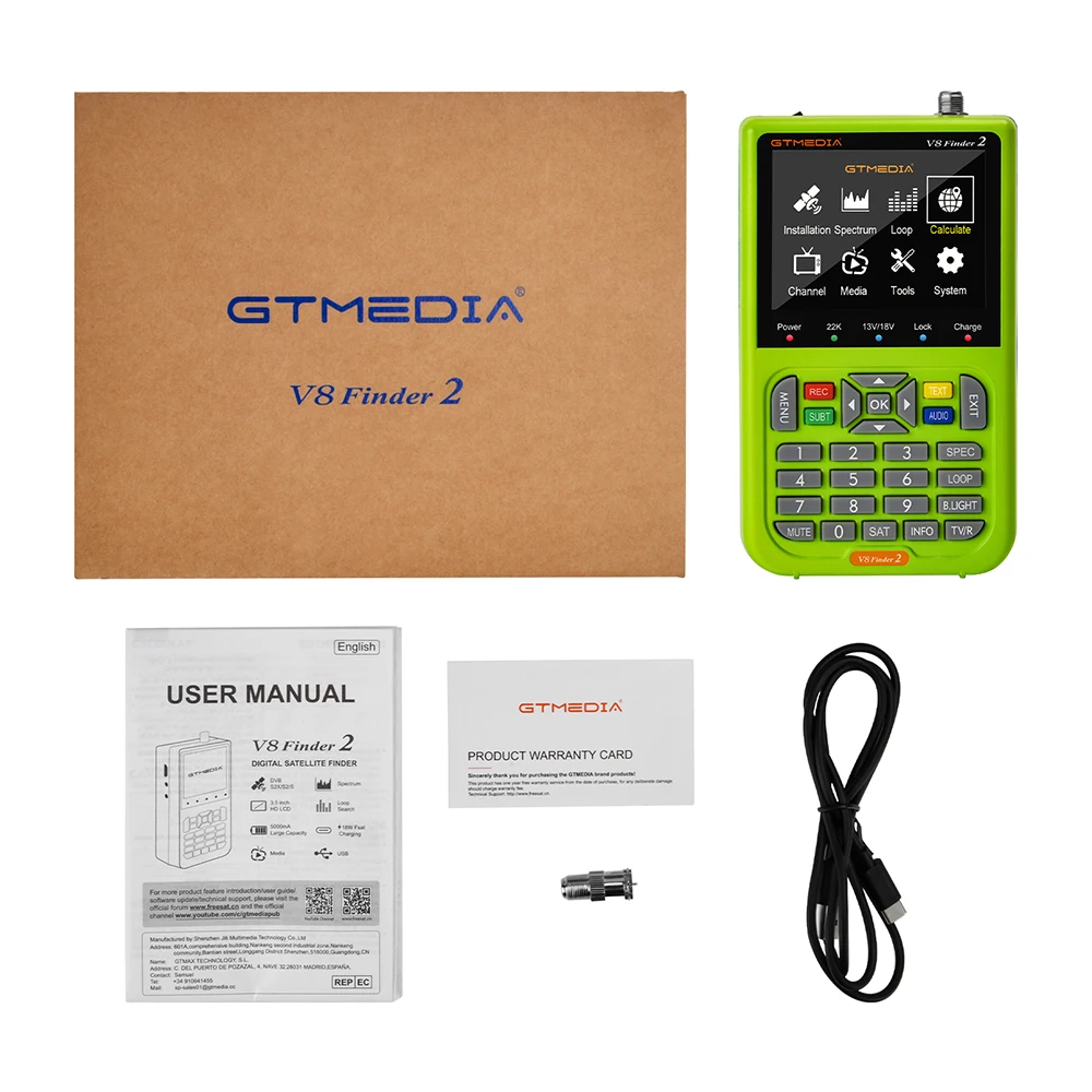 Портативный прибор для обнаружения DVB GTmedia V8 Finder2 измеритель S2X/S2/S антенна спектра петля поиска 3 5 дюймов HD ЖК-дисплей быстрая зарядка Finder