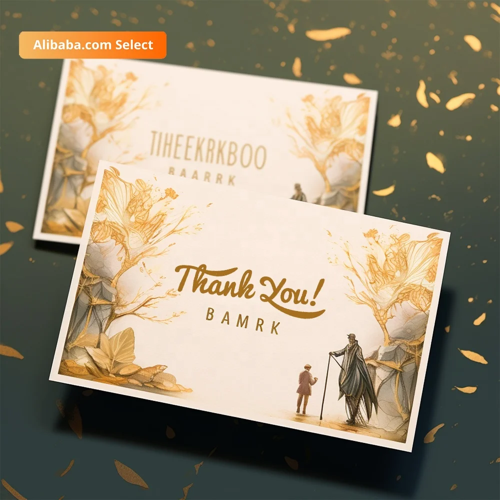 Luxury Custom Logo Card Crystal Code Printing Greeting Card Thank You Card For Wedding Birthday