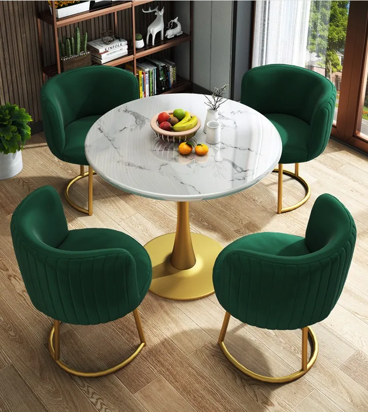 
Modern Custom Milk Shop Cafe Shop Gold Wroght Metal Iron High Marble Bar Table 