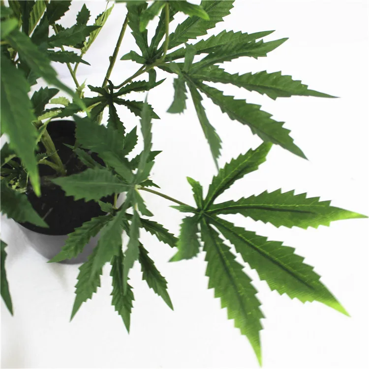 Оптовая продажа, искусственное пластиковое растение каннабиса 65 см, искусственный Мак