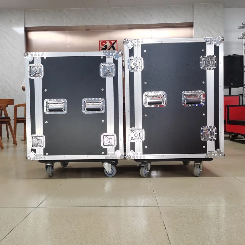 16U Pro audio shockmount amp rack case с колесами
