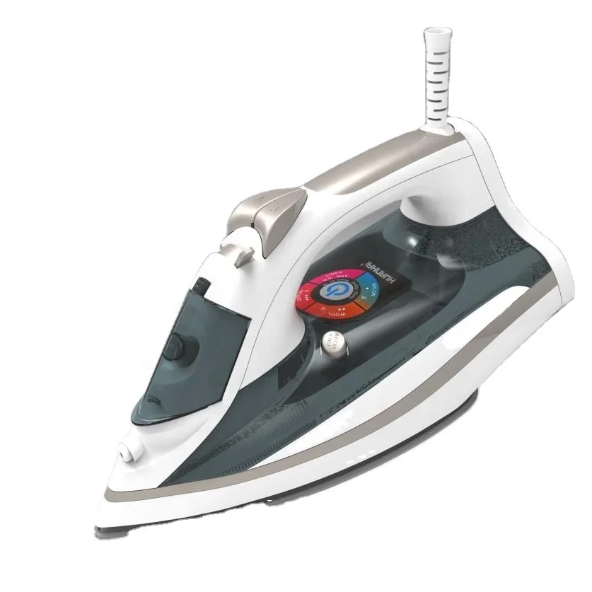High-end Led Steam Iron Ceramic Soleplate Vertical Heavy Duty Hand Fabric Commercial Industrial Steam Iron For Clothes
