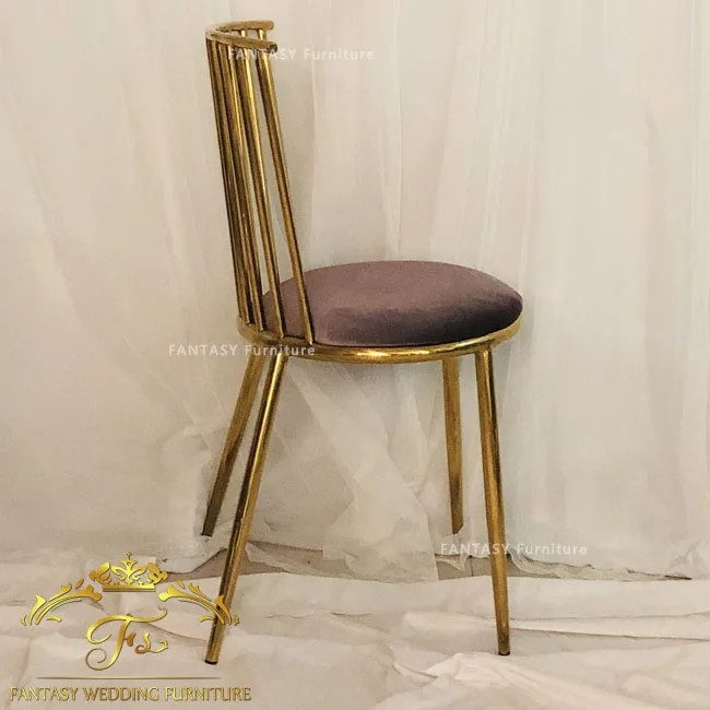 Luxury pink velvet stainless steel event chairs